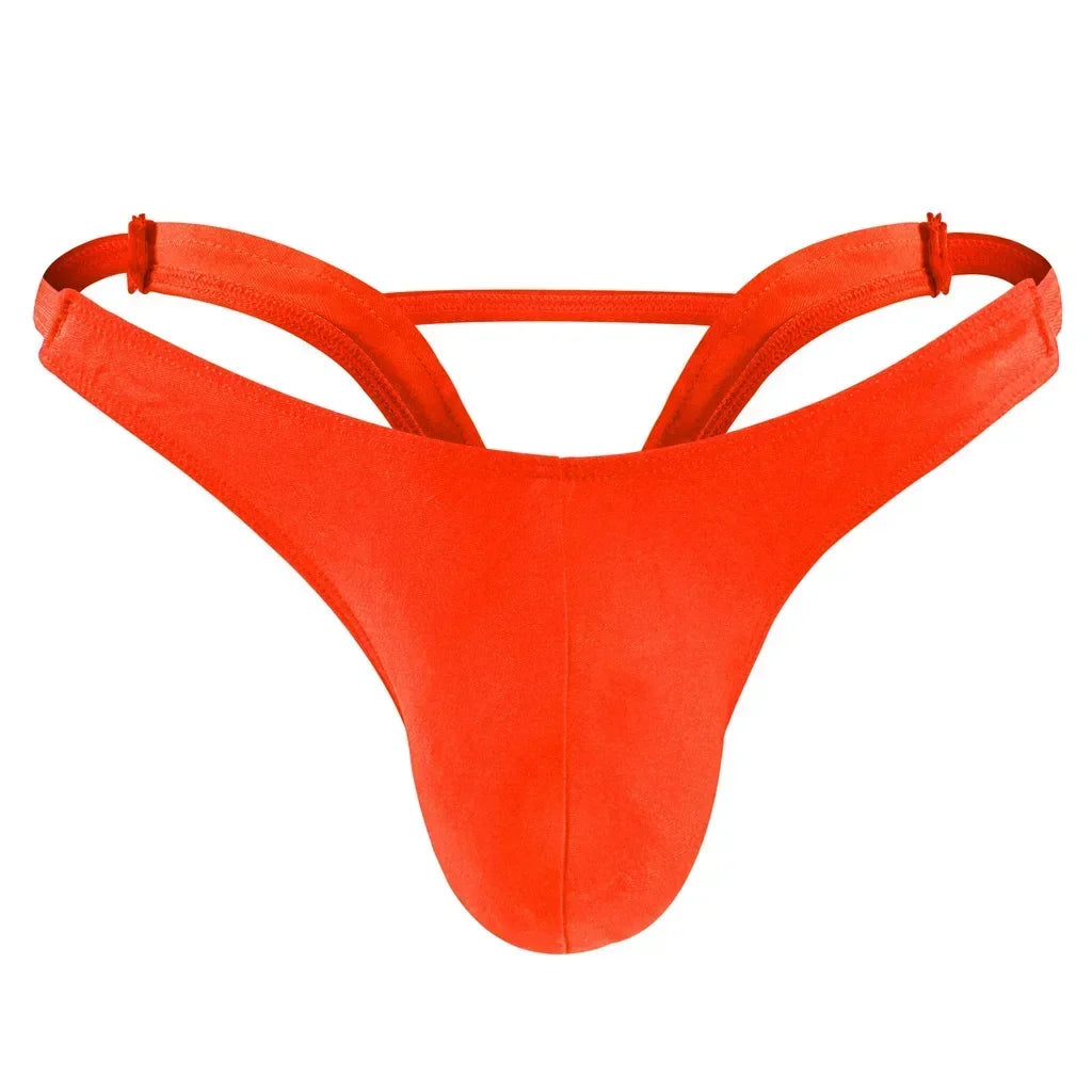 String sans coutures en forme de V pour homme, sous-vêtement avec poche pour pénis