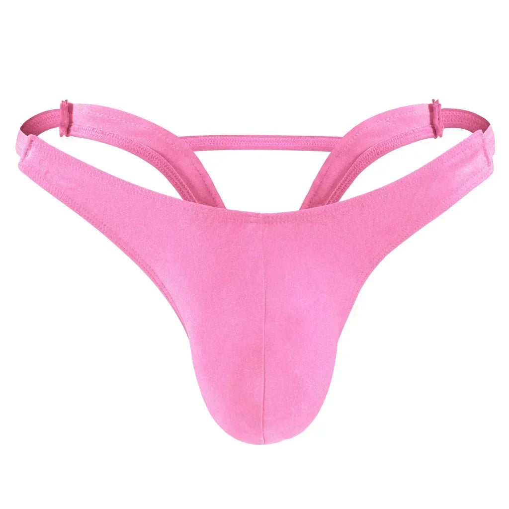 String sans coutures en forme de V pour homme, sous-vêtement avec poche pour pénis