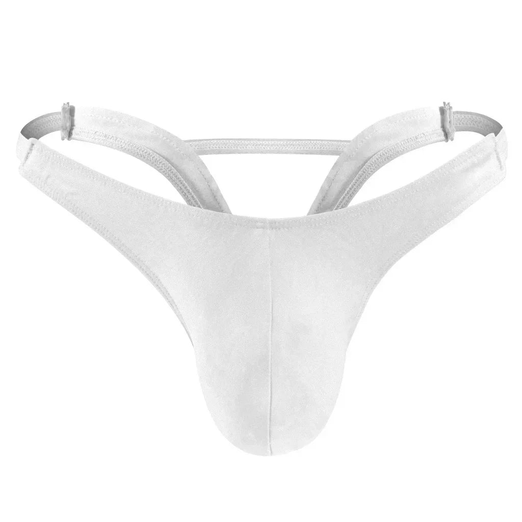 String sans coutures en forme de V pour homme, sous-vêtement avec poche pour pénis