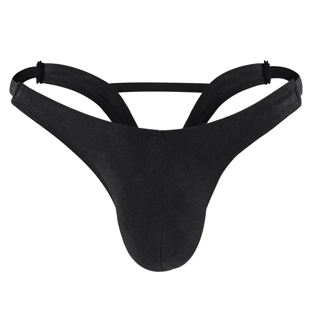 String sans coutures en forme de V pour homme, sous-vêtement avec poche pour pénis