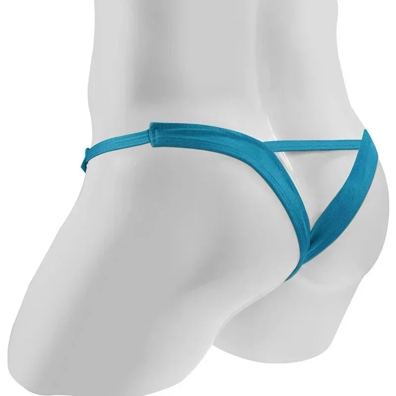 String sans coutures en forme de V pour homme, sous-vêtement avec poche pour pénis