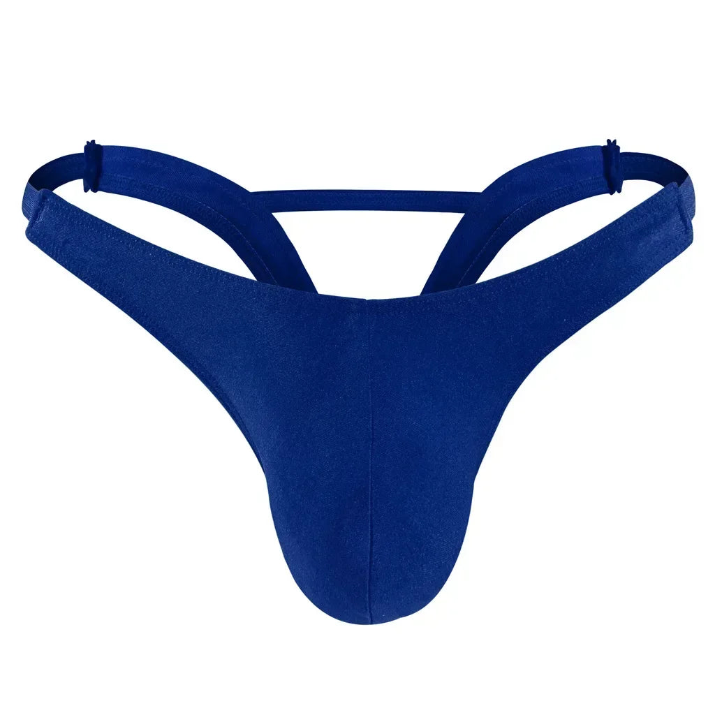 String sans coutures en forme de V pour homme, sous-vêtement avec poche pour pénis