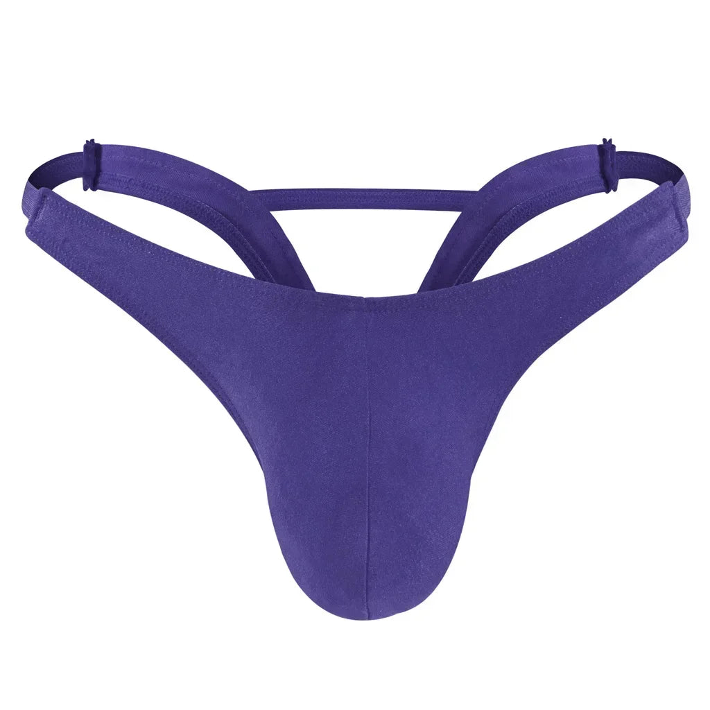 String sans coutures en forme de V pour homme, sous-vêtement avec poche pour pénis