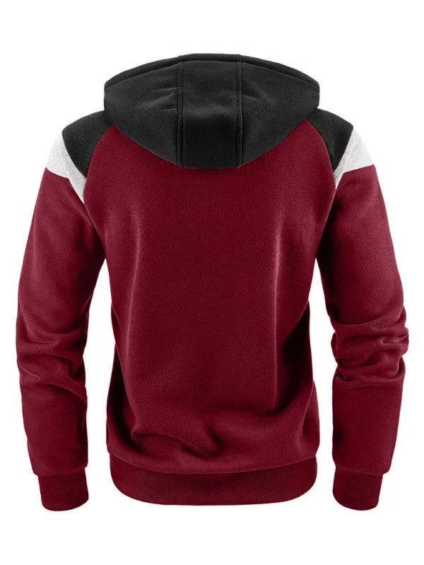 Men Regular Colorblock Hoodie Essential Style-Men Hoodie-LeStyleParfait