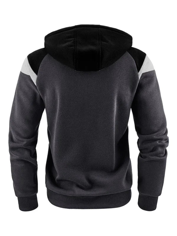 Men Regular Colorblock Hoodie Essential Style-Men Hoodie-LeStyleParfait