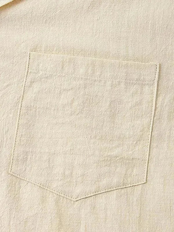 Men Relaxed Classic Linen Shorts Set - Solid Shorts Two-Piece Set - LeStyleParfait