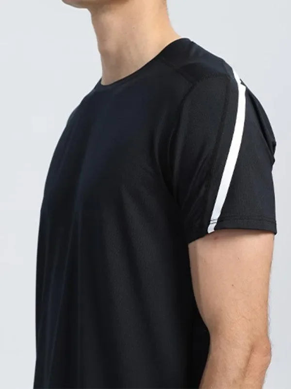 Men Relaxed Crew Neck Polyester Tshirt-Men T-Shirt-LeStyleParfait