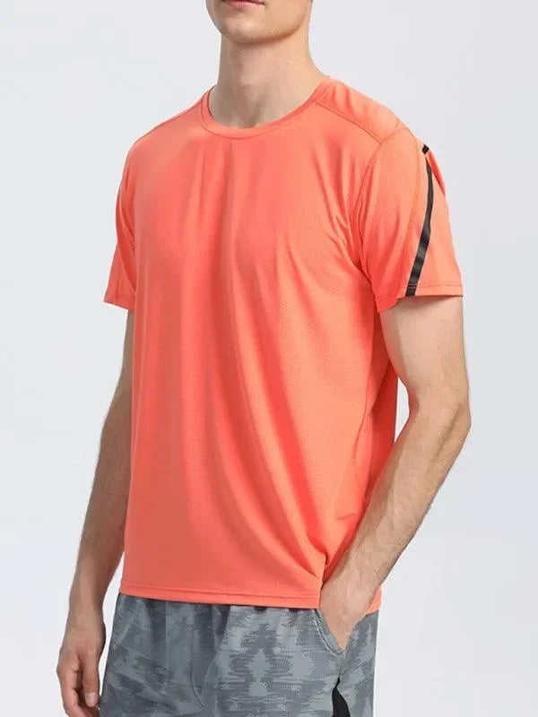 Men Relaxed Crew Neck Polyester Tshirt-Men T-Shirt-LeStyleParfait