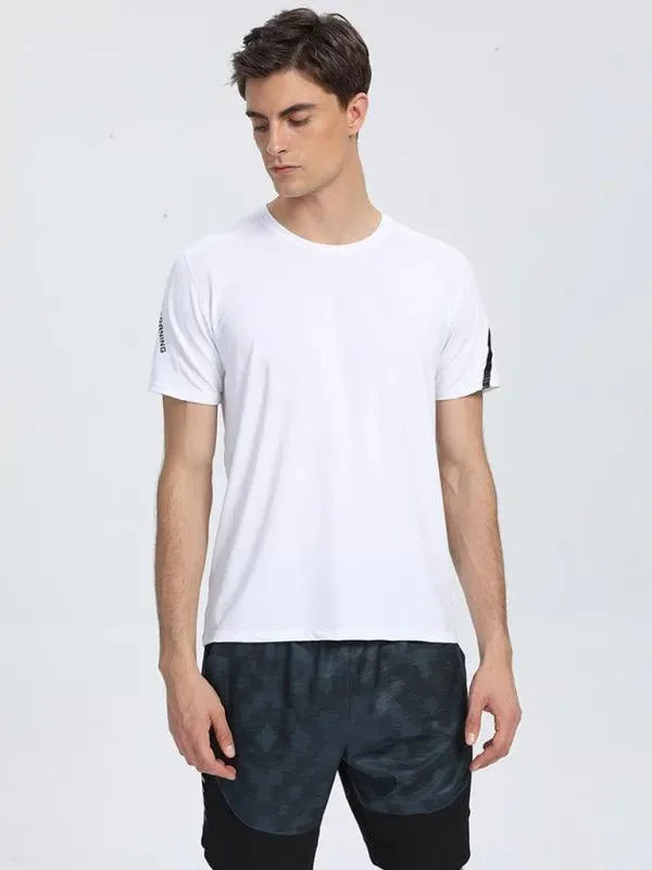 Men Relaxed Crew Neck Polyester Tshirt-Men T-Shirt-LeStyleParfait