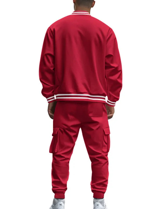 Men Relaxed Fleece Casual Jogger Set - Casual Joggers Set - LeStyleParfait