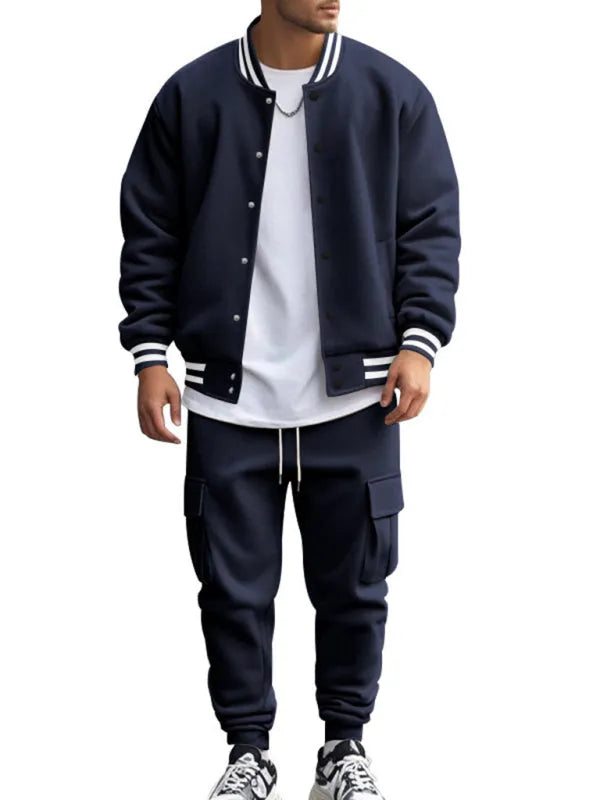 Men Relaxed Fleece Casual Jogger Set - Casual Joggers Set - LeStyleParfait