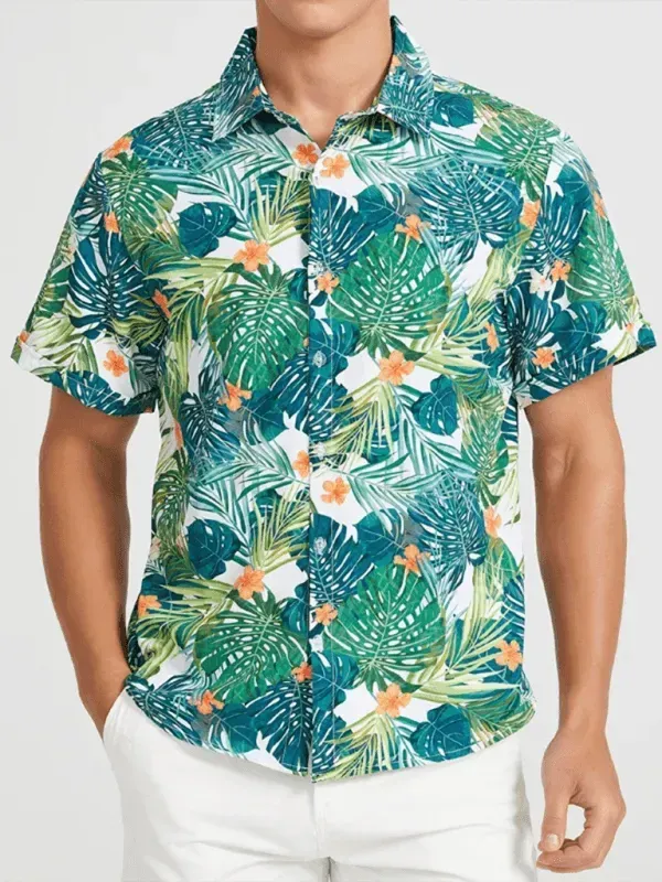 Men's Beach Floral Hawaiian Shirt - Hawaiian Shirt - LeStyleParfait
