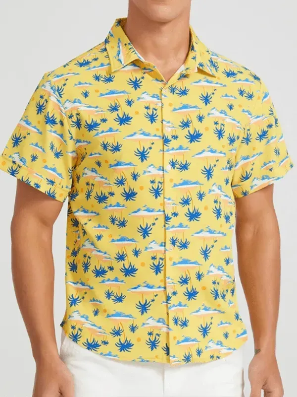 Men's Beach Floral Hawaiian Shirt - Hawaiian Shirt - LeStyleParfait