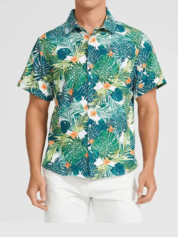 Men's Beach Floral Hawaiian Shirt - Hawaiian Shirt - LeStyleParfait