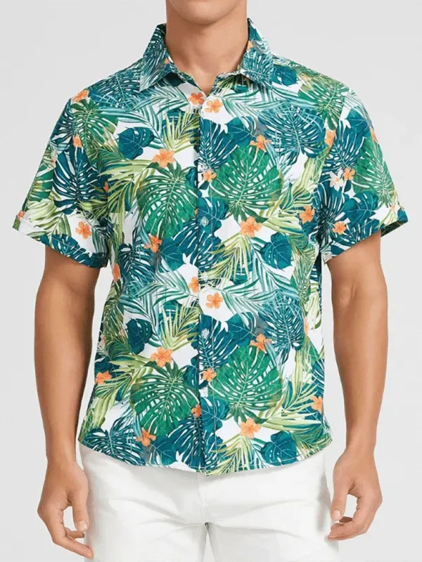 Men's Beach Floral Hawaiian Shirt - Hawaiian Shirt - LeStyleParfait