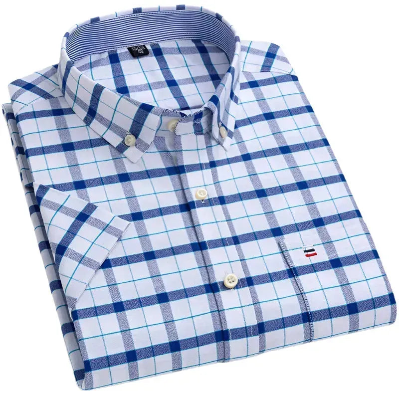 Men’s Big Check Short Sleeve Shirt - Check Shirt - LeStyleParfait