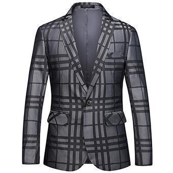 Men's Blazer Plus Size Plaid Blazer Slim Fit - Blazer - LeStyleParfait Kenya