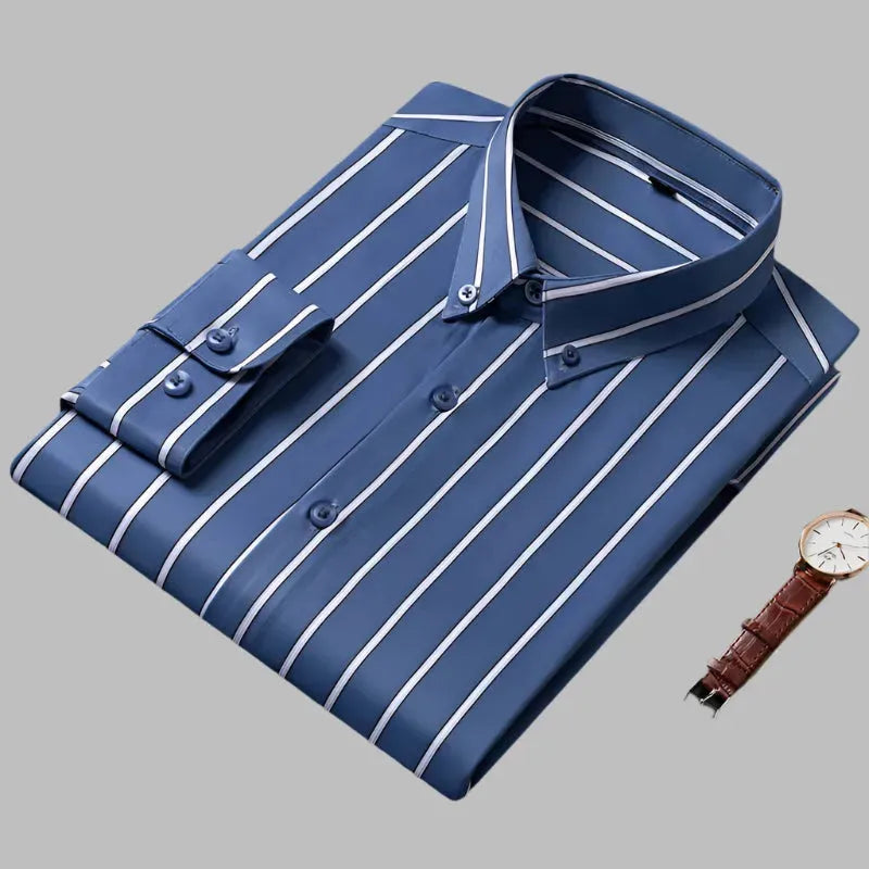 Men's Business Wide Striped Shirt - Striped Shirt - LeStyleParfait
