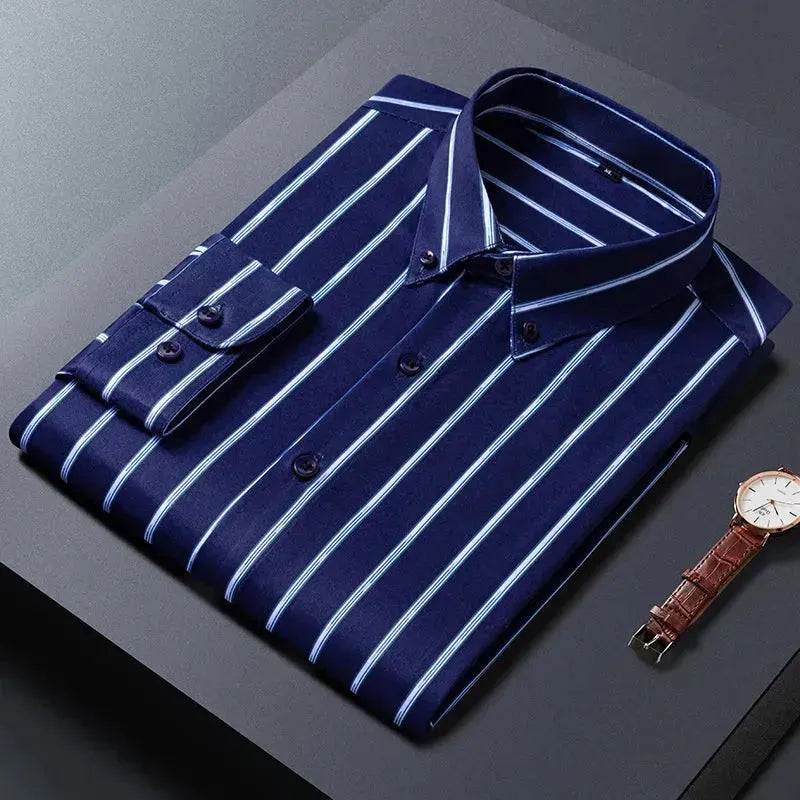 Men's Business Wide Striped Shirt - Striped Shirt - LeStyleParfait