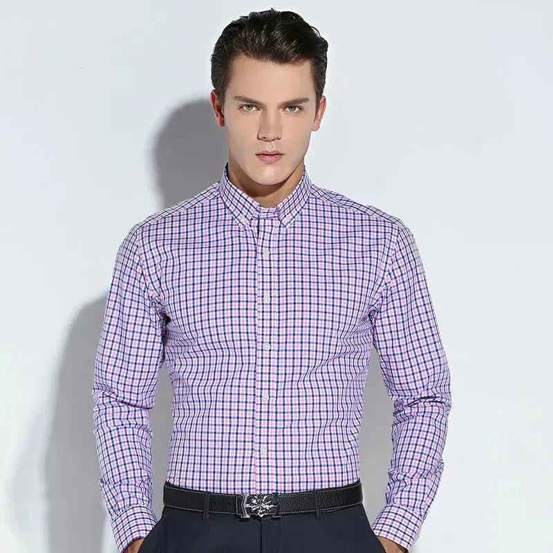 Men's Button Down Cotton Checkered Shirt - Checkered Shirt - LeStyleParfait
