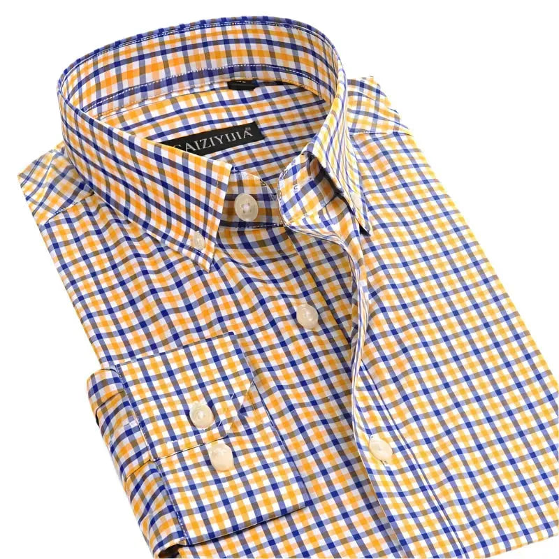 Men's Button Down Cotton Checkered Shirt - Checkered Shirt - LeStyleParfait