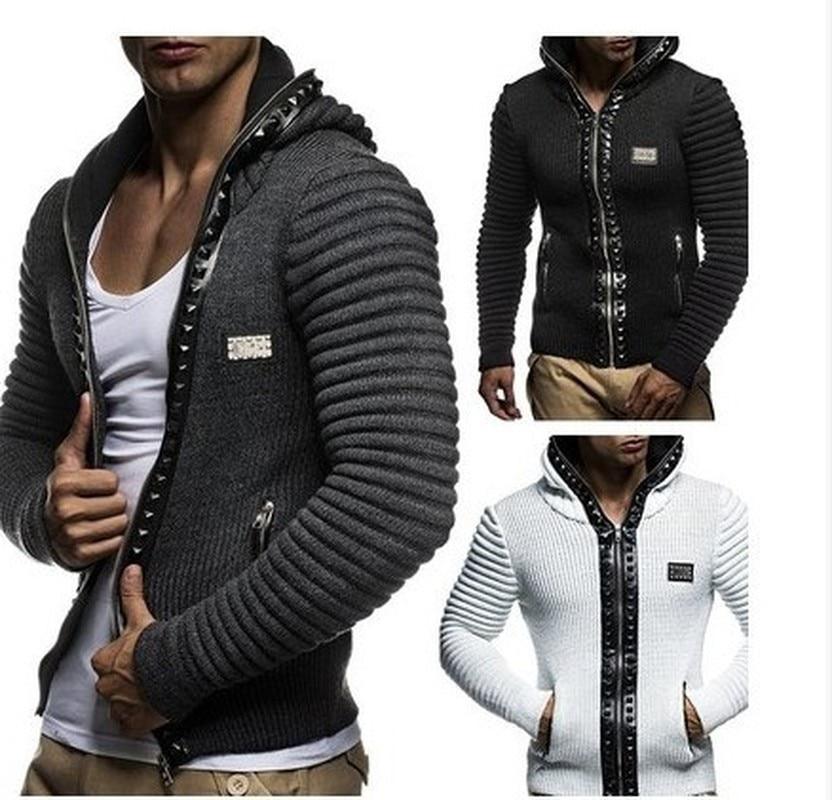 Men's Cardigan Knitted Hooded Zipper Sweater - Sweater - LeStyleParfait Kenya
