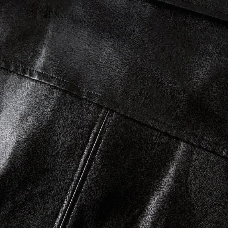 Men's Casual Leather Overcoat - Overcoat - LeStyleParfait