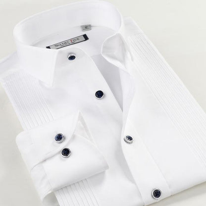 Men's Dress Shirts 100% Cotton Long Sleeves Plus Size Tuxedo Shirt - Shirt - LeStyleParfait Kenya