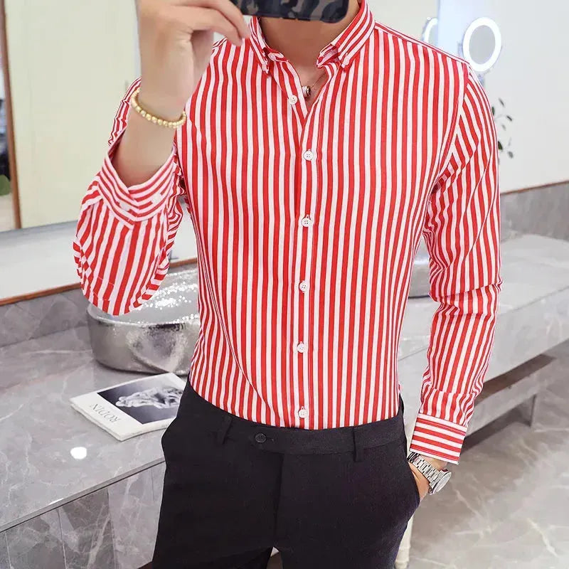 Men's Formal Striped Dress Shirt - Striped Shirt - LeStyleParfait