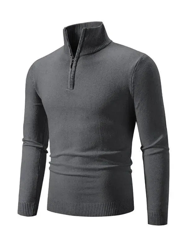 Men’s Half-Zip Turtleneck Pullover Sweater – Knit