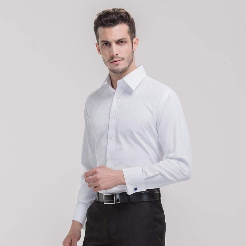 Men's Luxury Shirts, French Cuff, Dress Shirts, Formal Twill Shirt (Cufflinks Included) - Shirt - LeStyleParfait Kenya