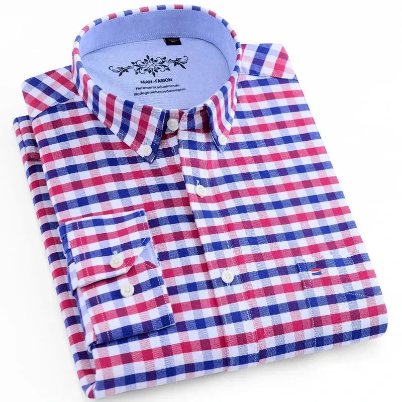 Men's Patch Pocket Checkered Shirt - Checkered Shirt - LeStyleParfait