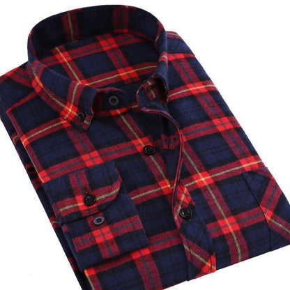 Men's Plaid Shirts Long Sleeves Flannel Plus Size Shirts - Shirt - LeStyleParfait Kenya