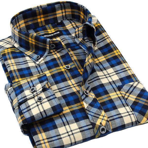 Men's Plaid Shirts Long Sleeves Flannel Plus Size Shirts - Shirt - LeStyleParfait Kenya