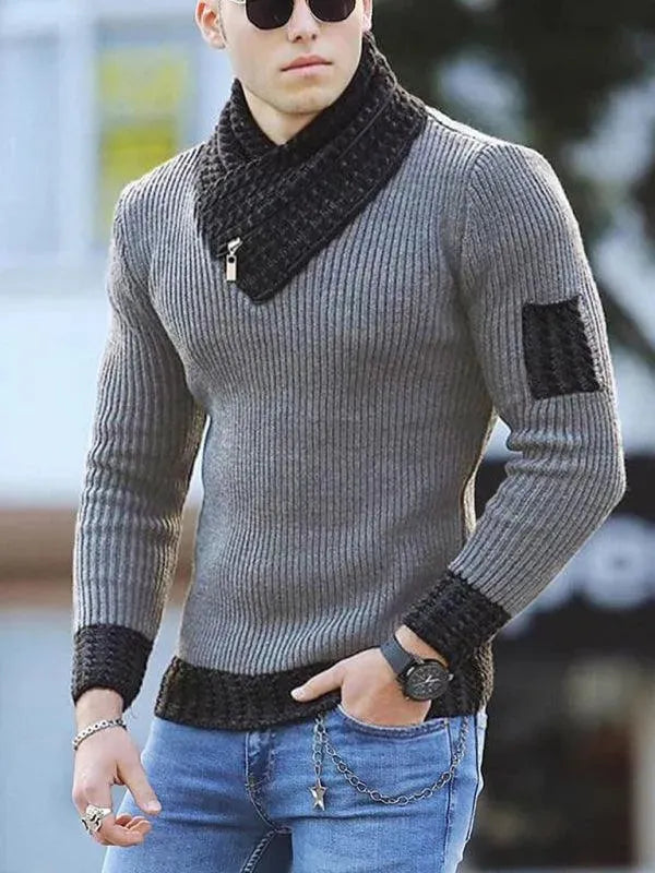 Men’s Plus Size Turtleneck Pullover Sweater – Knit