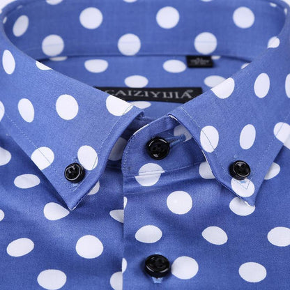 Men's Polka Dot Dress Shirt Slim Fit Plus Size Shirts - Shirt - LeStyleParfait Kenya