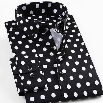 Men's Polka Dot Dress Shirt Slim Fit Plus Size Shirts - Shirt - LeStyleParfait Kenya