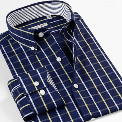 Men's Shirts Long Sleeve Cotton Plaid Shirts - Shirt - LeStyleParfait Kenya