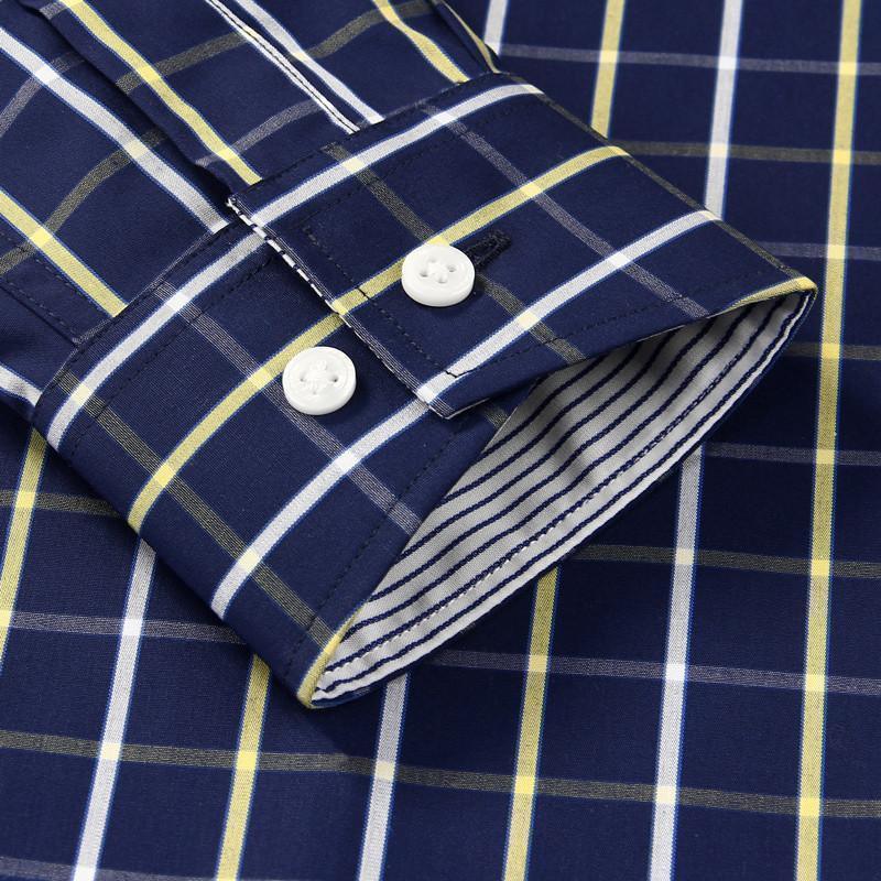 Men's Shirts Long Sleeve Cotton Plaid Shirts - Shirt - LeStyleParfait Kenya