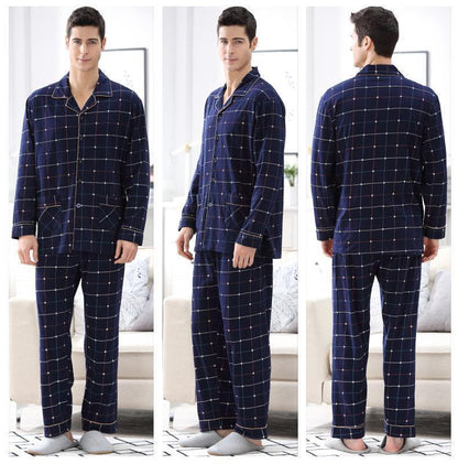 Men's Sleepwear Pants Plaid Pyjamas Navy Blue Pajamas - Sleepwear - LeStyleParfait Kenya