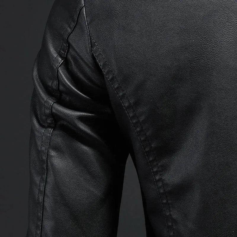 Men's Slim Fit Faux Leather Jackets - Leather Jacket - LeStyleParfait