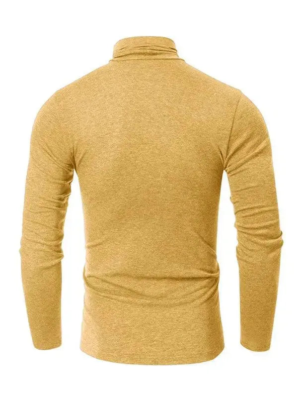 Men's Solid Turtleneck Polyester T-Shirt - All-Season Style - T-Shirt - LeStyleParfait