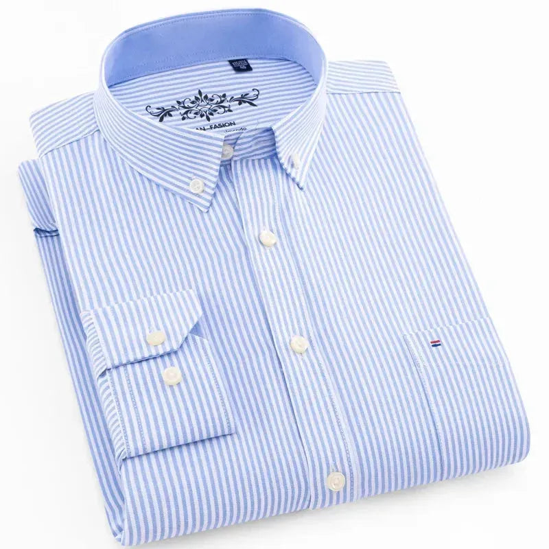 Men's Striped Oxford Shirt - Striped Shirt - LeStyleParfait