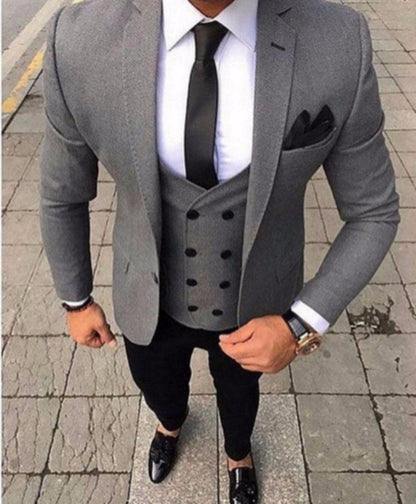Men's Suit 3 Piece Suit Custom Made Grey - Suit - LeStyleParfait Kenya