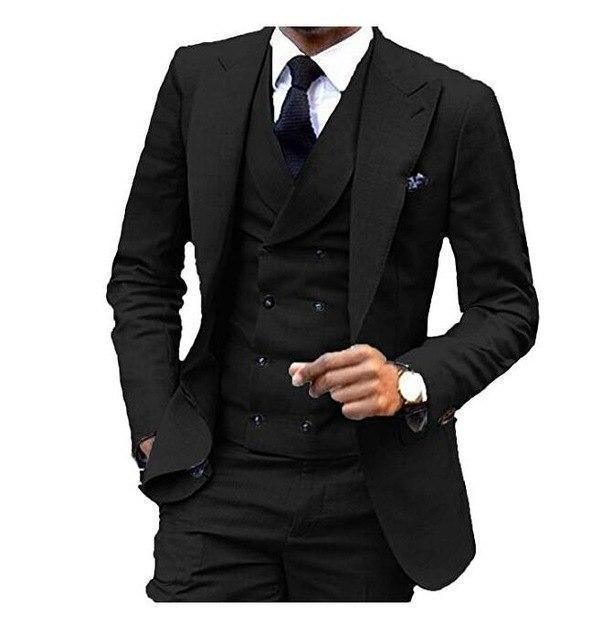 Men's Suit 3-Piece Suit With Double Breasted Vest - Suit - LeStyleParfait Kenya