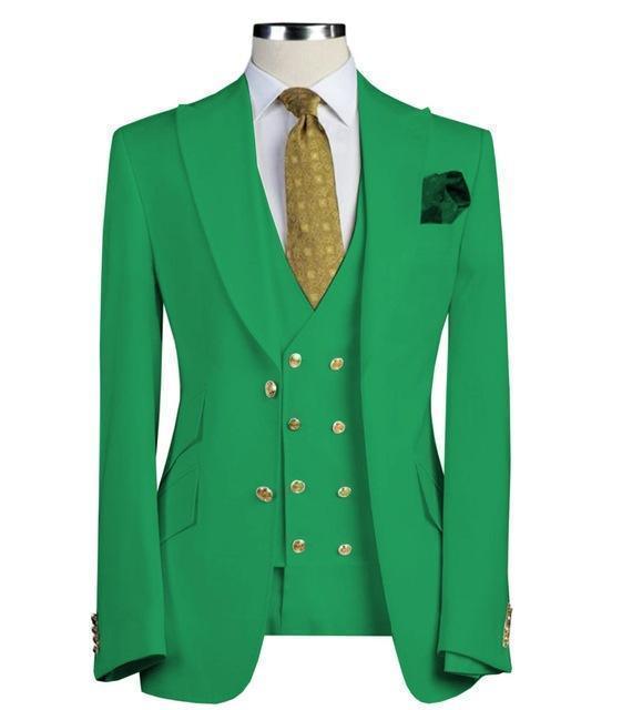 Men's Suits Green Three Piece Suit Slim Fit - Suit - LeStyleParfait Kenya