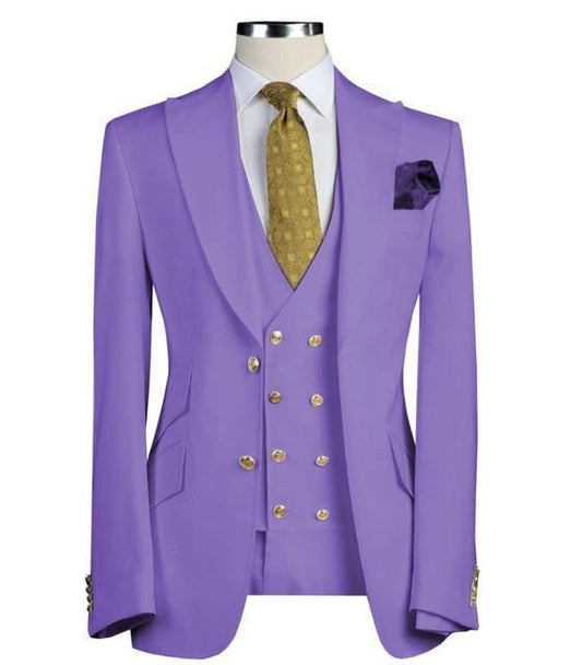 Men's Suits Three Piece Slim Fit Purple Suit - Suit - LeStyleParfait Kenya