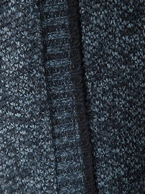 Men’s Zip Mock-Neck Cardigan Sweater – Checkered