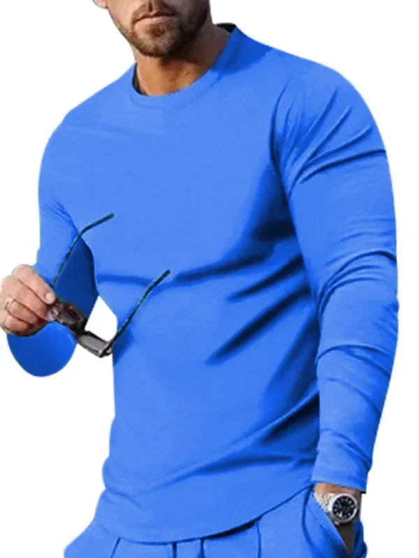 Men Sleek Casual Jogger Two-Piece Set - Solid Joggers Two-Piece Set - LeStyleParfait