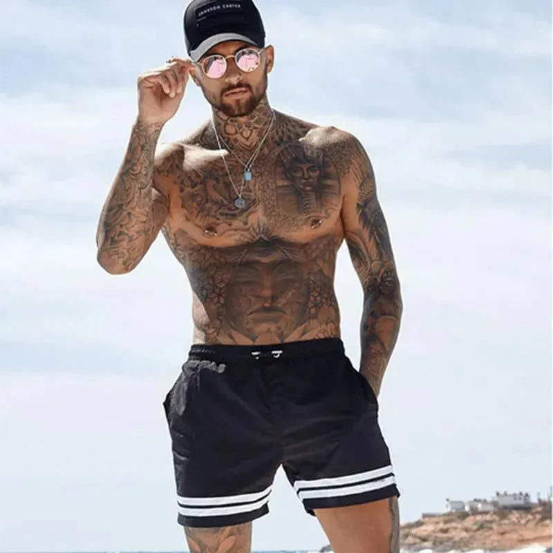 Men Striped Swim Shorts fashion image
